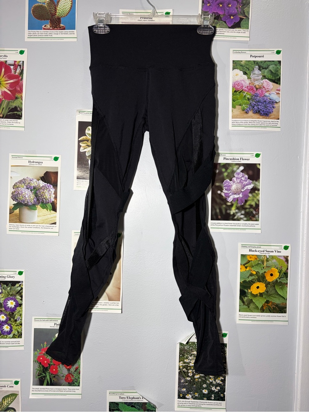 ALO Yoga Black High-Waist Mesh-Detail Leggings